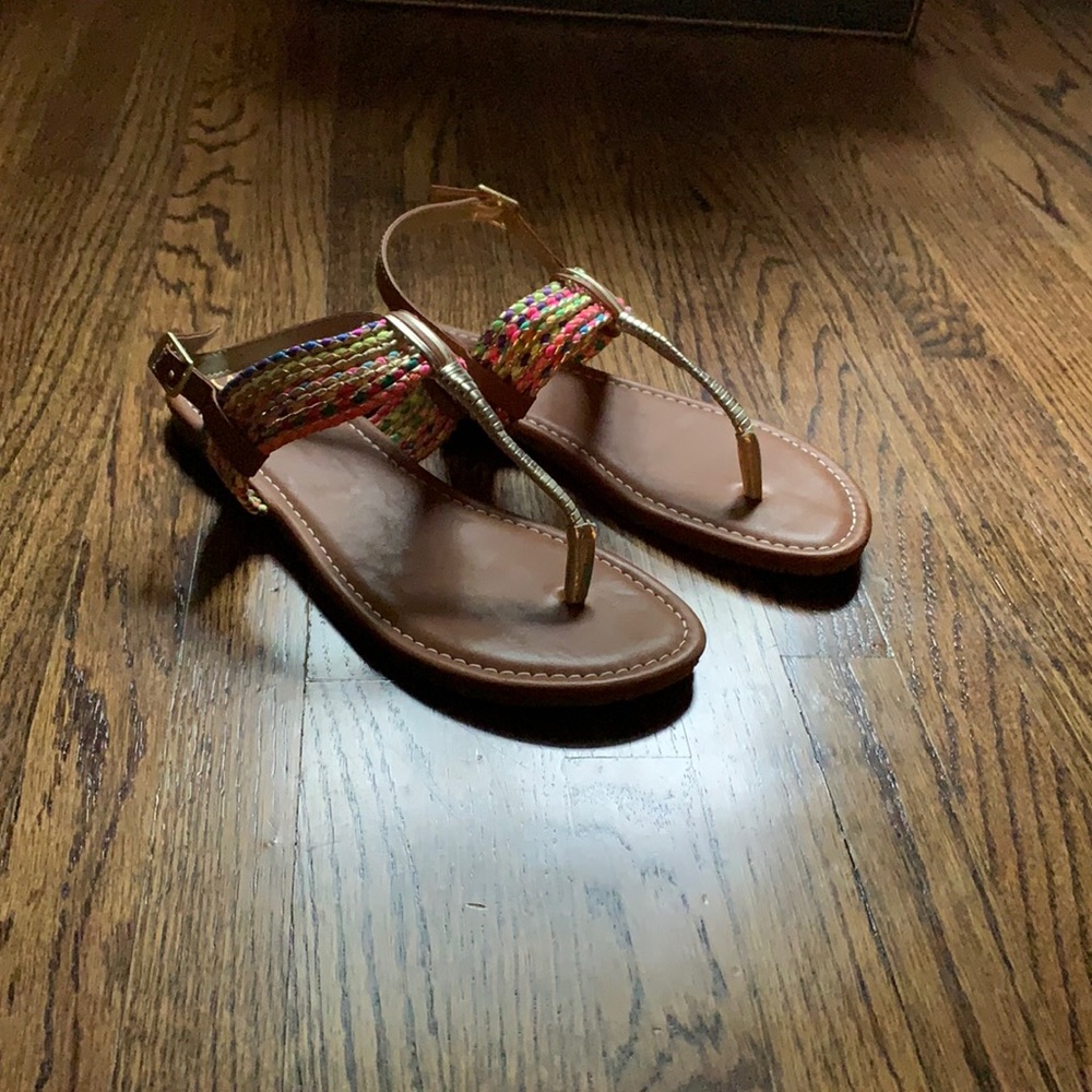 Rainbow and gold Sandals